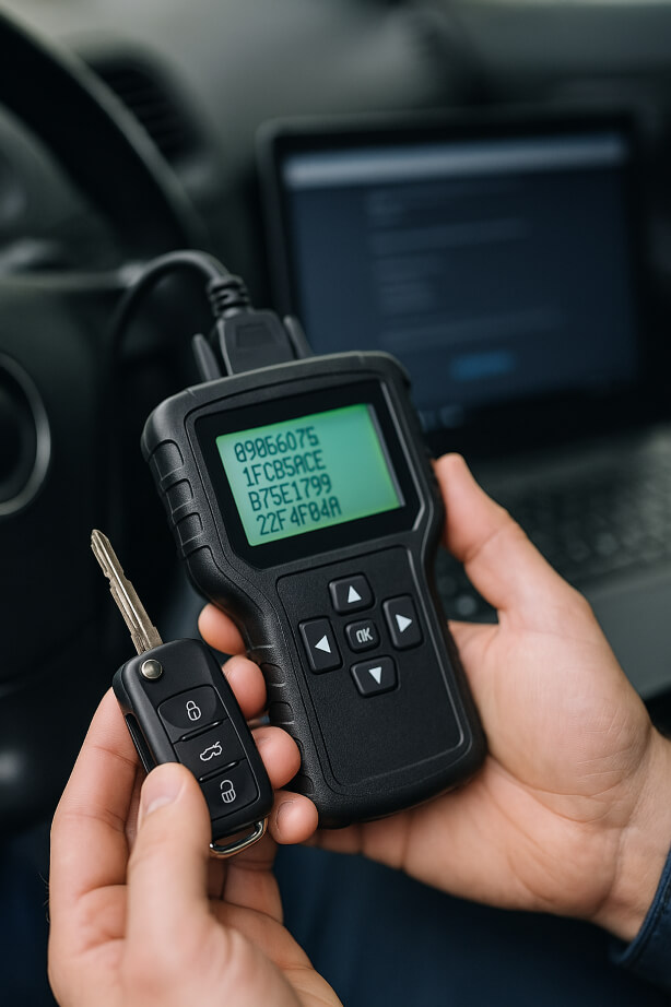 Transponderschlüssel wird programmiert